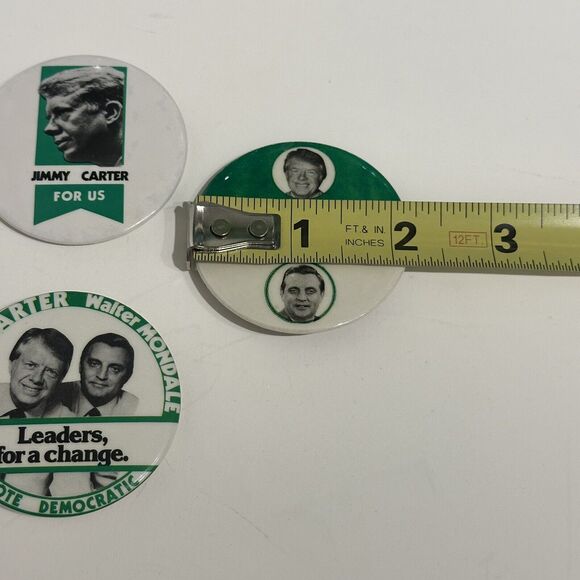 Lot Of 3 Presidential Election 1976 Jimmy Carter Buttons Political Memoribilia - Picture 3 of 4